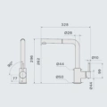 Bateria zlewozmywakowa Falmec Pure Steel Corner Inox -Projekt techniczny- TwojeAGD.com