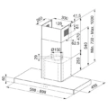 Okap Franke Mythos FCR 925 TC BK/XS NG Czarne szkło/Stal szlachetna, ścienny Okap ścienny Franke Mythos FCR 925 TC BK/XS NG Czarne szkło/Stal szlachetna -schemat instalacji- TwojeAGD.com 2