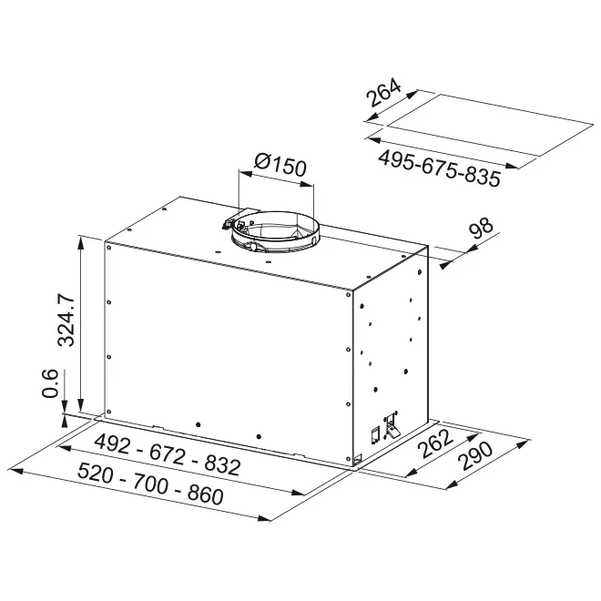 Okap Franke Box Flush Premium FBFP BK MATT A52 Czarny mat, zintegrowany Okap Franke Box Flush Premium FBFP BK MATT A52 Czarny mat, zintegrowany - TwojeAGD.com 6