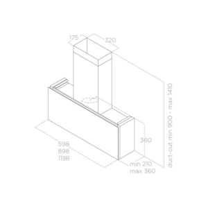 Okap Elica RULES DEKT/F/120 GRES DEKTON®, naścienny, pochłaniacz - TwojeAGD.com
