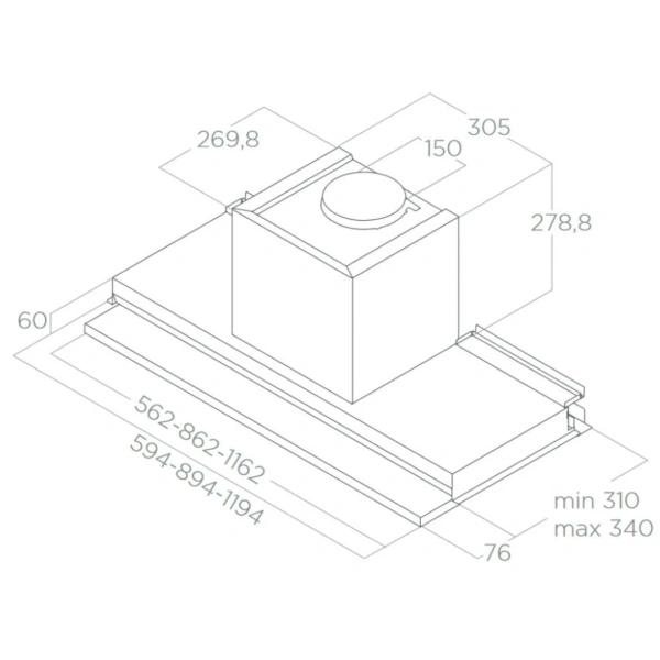 Okap Elica BOXIN DRY IX/A/120 Stal nierdzewna, zintegrowany, wyciąg - TwojeAGD.com 2