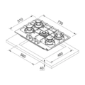 Płyta gazowa Franke Maris FHMA 755 4G DC XS C Stal szlachetna Płyta gazowa do zabudowy Franke Maris FHMA 755 4G DC XS C Stal szlachetna -schemat instalacji- TwojeAGD.com 2