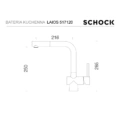 Bateria kuchenna SCHOCK LAIOS 517.120 White Gold (WGO) z wyciąganą wylewką - obrazek 2