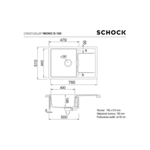 Zlewozmywak SCHOCK MONO D-100 Stone CRISTADUR - TwojeAGD.com
