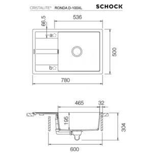 Zlewozmywak SCHOCK RONDA D-100XL Croma CRISTALITE - TwojeAGD.com