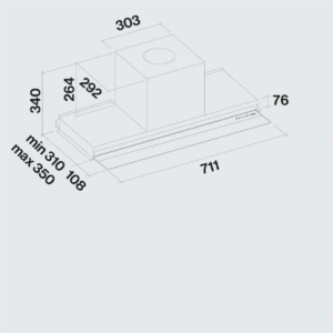 Okap Falmec Virgola No-Drop Touch 75 Czarny 800 m3/h, zintegrowany - TwojeAGD.com