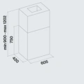 Okap Falmec Altair Isola 60 Inox 800 m3/h, wyspowy - obrazek 2