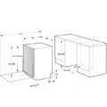 Zmywarka Gorenje GV673B66 60 cm Zmywarka do zabudowy Gorenje GV673B66 60 cm - Schemat zabudowy