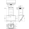 Okap Gorenje WHI649EXGW 60 cm Biały/Inox, kominowy Okap kominowy Gorenje WHI649EXGW 60 cm Biały/Inox - Rysunek techniczny