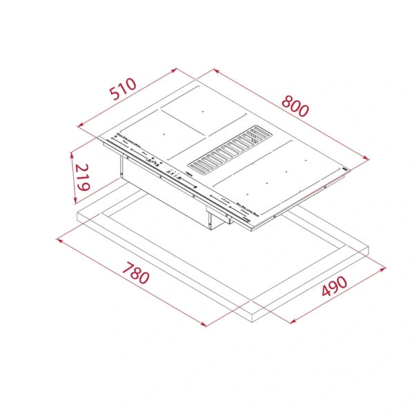 Płyta indukcyjna z okapem Teka AFF 87601 MST BK 80 cm MasterSense Air Czarny, pochłaniacz 112730000 - TwojeAGD.com 10