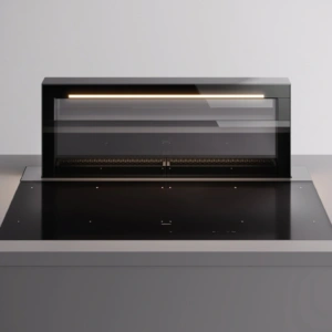 Płyta indukcyjna z okapem Falmec Level One 90 Czarny połysk 800 m3/h, Downdraft - TwojeAGD.com